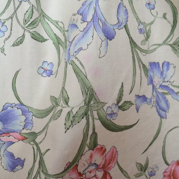 Leslie Fay for Lord & Taylor Vintage Creme Floral Puff Sleeve Dress - Picture 5 of 8